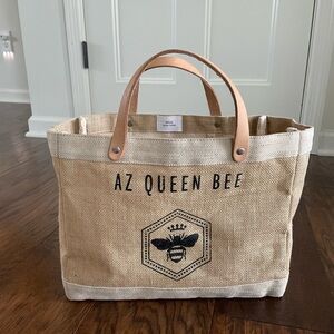 Apolis Global Citizen Jute Tote Bag with Leather Handles